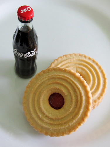 Jammy Rings Cookies and Miniature Coke Bottle