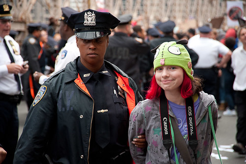 Girl in Green Hat Arrested: Occupy Wall Street Occupies the Brooklyn Bridge