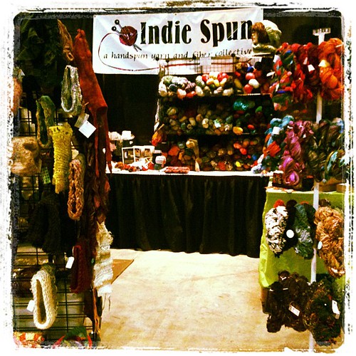 All set up for Stitches East! Who needs some yarn? #orfiber
