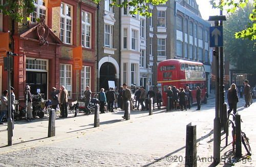Filming in Dukes Road, London