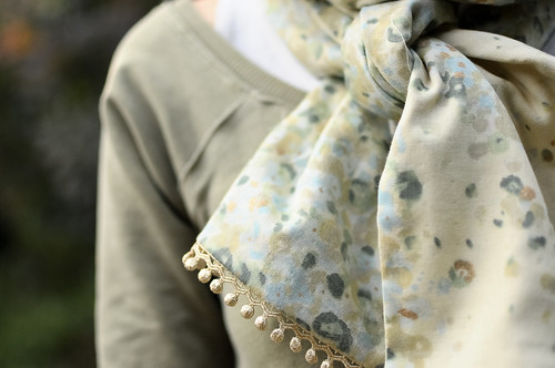 nani IRO scarf with glitter pom trim