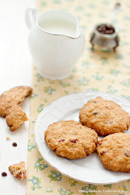 Овсяное печенье с шоколадом и вишней oatmeal cookies with chocolate and cherries 1