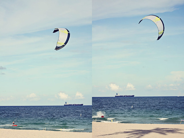 Fort Lauderdale beach kitesurfer diptych 3