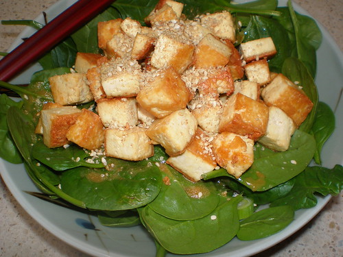 Tantalizing Tofu and Spinach Salad