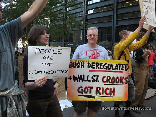 NYC Occupy Wall Street Rally Oct 8 2011 crooks sign