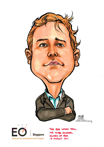 Mr Mike Soldner caricature for EO Singapore