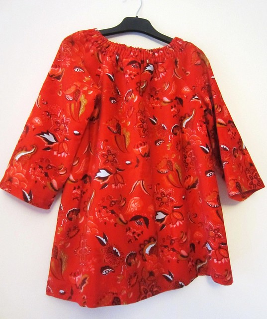 red euro flowers tunic