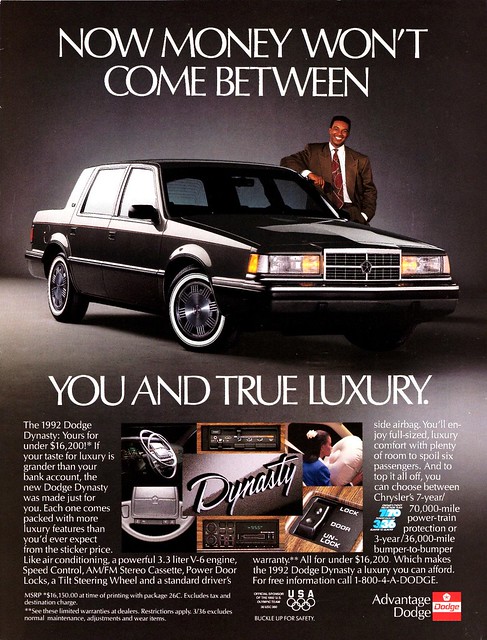 sedan ad dodge 1992 dynasty