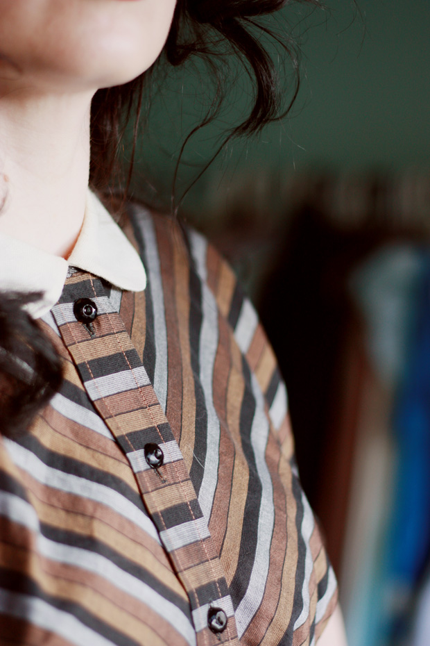 vintage stripe jacket peter pan collar
