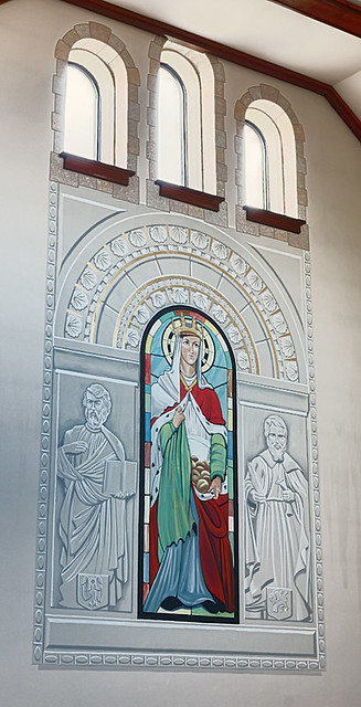 Holy Cross Roman Catholic Church, in Cuba, Missouri, USA - painting in sanctuary