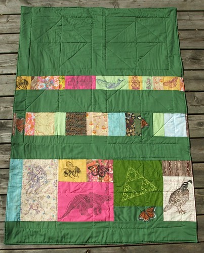 Reverse of scrappy strip quilt