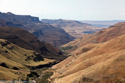 Part of the Sani Pass, looking back towards South Africa