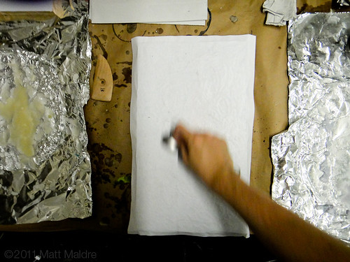 Step 8: Rubbing a photo onto a wax board