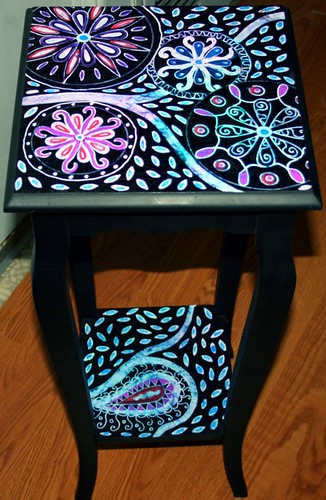 Accent Table with Batik Effect by Rick Cheadle Art and Designs