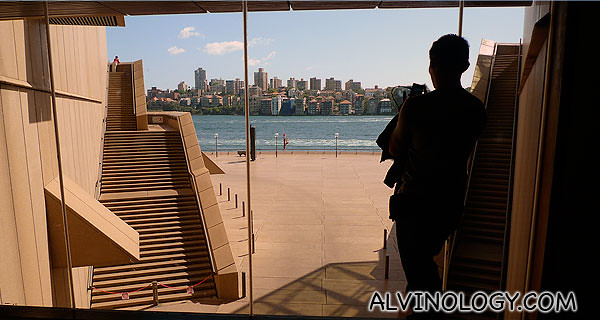 Willy taking a picture from inside Sydney Opera House
