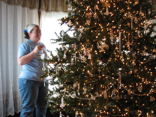 decorating the "glass tree"