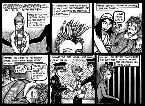 A scene from the webcomic Asylum Squad, transcript follows