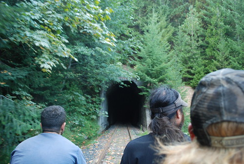 Approaching a tunnel with a curve inside