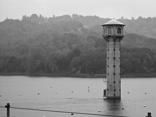 268/365 - Lafayette Reservoir Tower in the rain by Diane Meade-Tibbetts