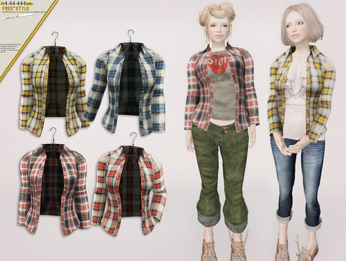 couverture check shirt *mesh*　for 4.44.444