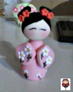 kokeshi em biscuit by Coisando as Coisas by Clau