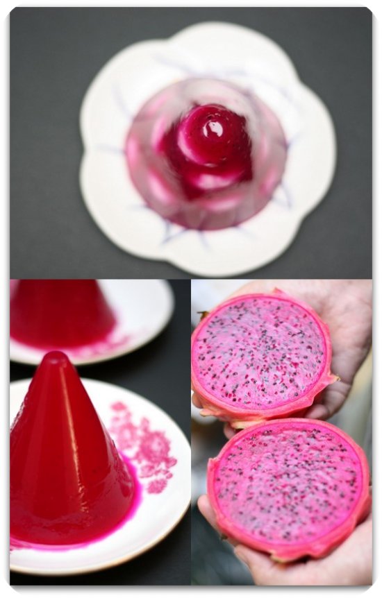 Dragon fruit jelly collage