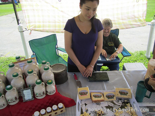 Cheese and Maple Syrup for sale at Hanover Farmers Market