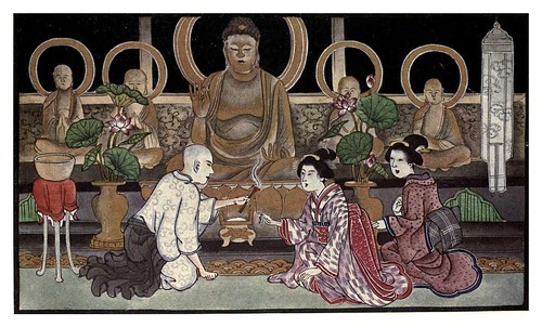 004-Gran incendio causado por el vestido de una dama-Ancient tales and folklore of Japan-1908-Mo-No-Yuki