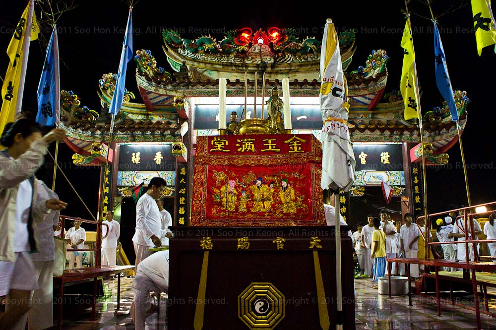 Altar Bridge used for Crossing for Purification @ Ban Tha Rue Shrine, Phuket Vegetarian festival 2011, Phuket, Thailand