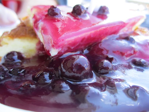 Finnish pancakes with blueberry sauce
