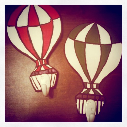 Finished hot air balloon hooks for the nursery