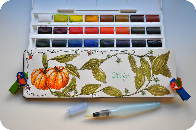 Pumpkins in watercolors