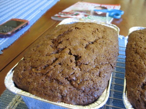 Zucchini spice bread out of the oven