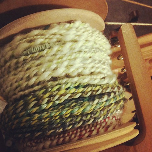 A smidge more spinning. #yarn