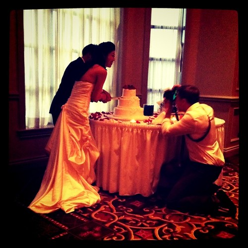 cutting the cake