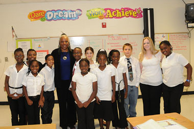 Audrey Rowe, Food and Nutrition Service Administrator, talked about the importance of healthy food habits to one of Baker County K-12 School’s 5th grade classes, who dress for success every week in preparation to win the future, on August 18, 2011, in Newton, Ga. 