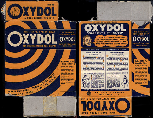 Proctor & Gamble - Oxydol - makes dishes sparkle - detergent box - 1940's by JasonLiebig