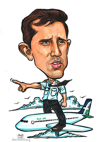 Silk Air captain caricature on A320