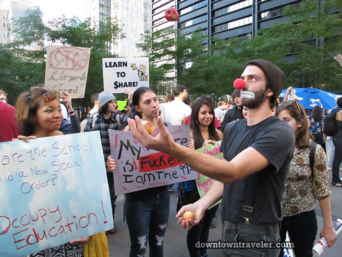 NYC Occupy Wall Street Rally Oct 8 2011 clown