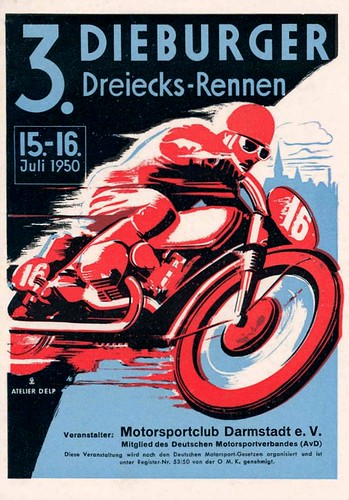 1950 German Racing Poster by bullittmcqueen