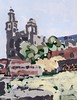 Jedediah Gainer, Plaza de las Tres Culturas, Acrylic on Canvas, 20 x 25 cm