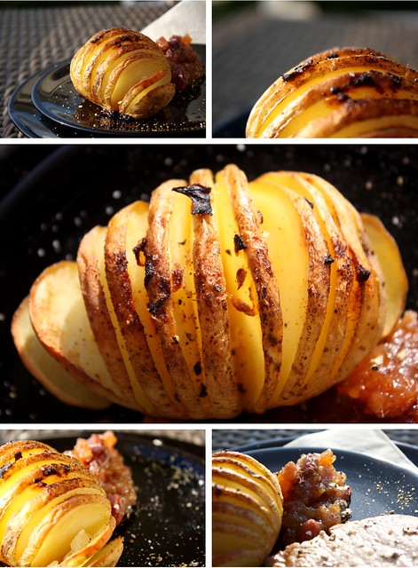 Hasselback Potatoes with Apple Chutney