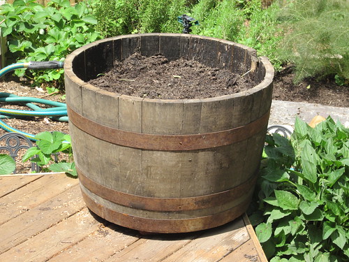 whiskey barrel planter by okfuskee