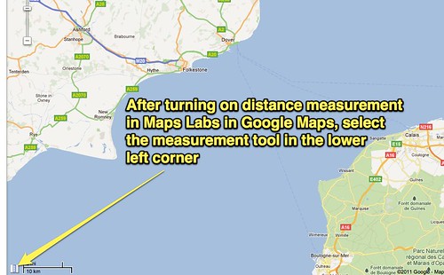Measurement tool in Google Maps