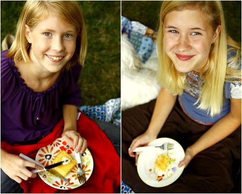 girl's backyard picnic