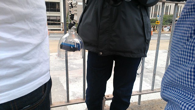 The balloons at #OccupyWallStreet have an aerial camera hanging from them
