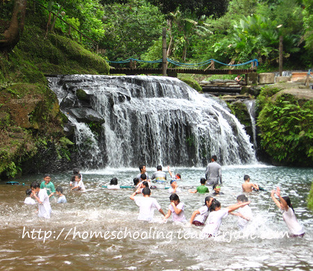 Kids enjoying Balite Falls