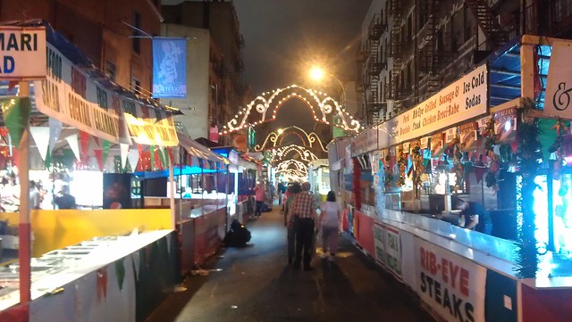 Mulberry Street lit up for the Feast of San Genarro