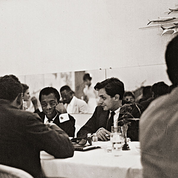 James Baldwin and my father, Paul Greenberg, at the AG Gaston Motel, Birmingham, Alabama, August 4, 1963. (Photo credit: Robert Adamenko)