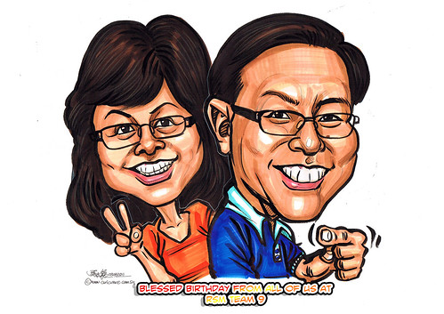 Couple caricatures in colour marker 03082011 revised